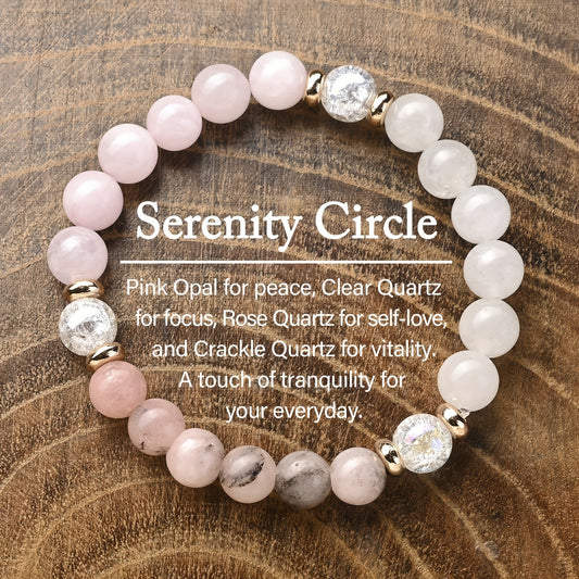 1 Women's Fashion Rose Quartz Powder Opal Crack Rose Quartz Bracelet