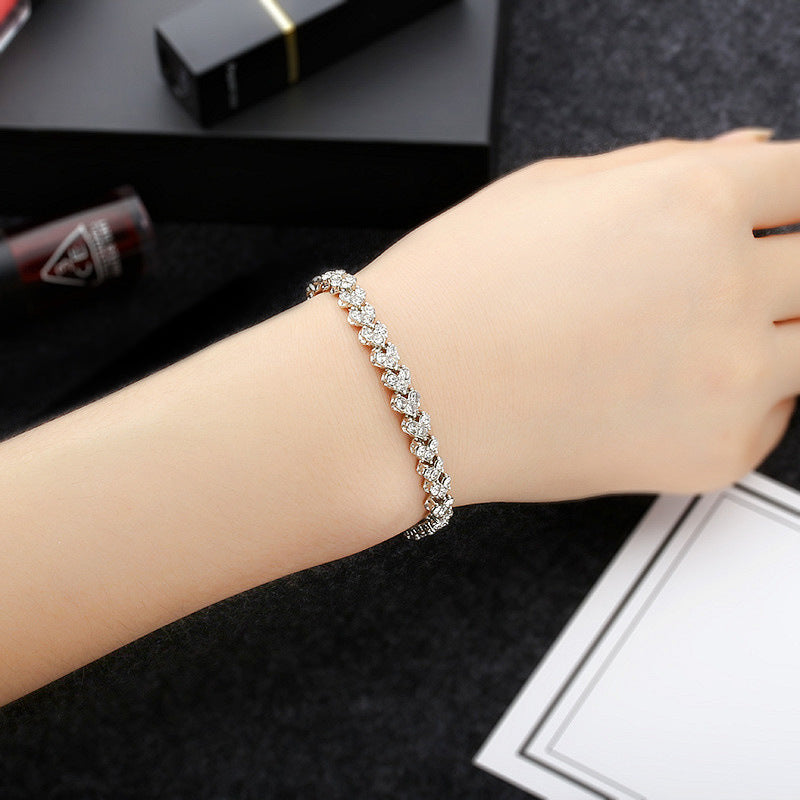 New Elegant Roman Crystal Simplicity Bracelet Full Zircon Hot Selling Bracelet Ladies' Birthday Present