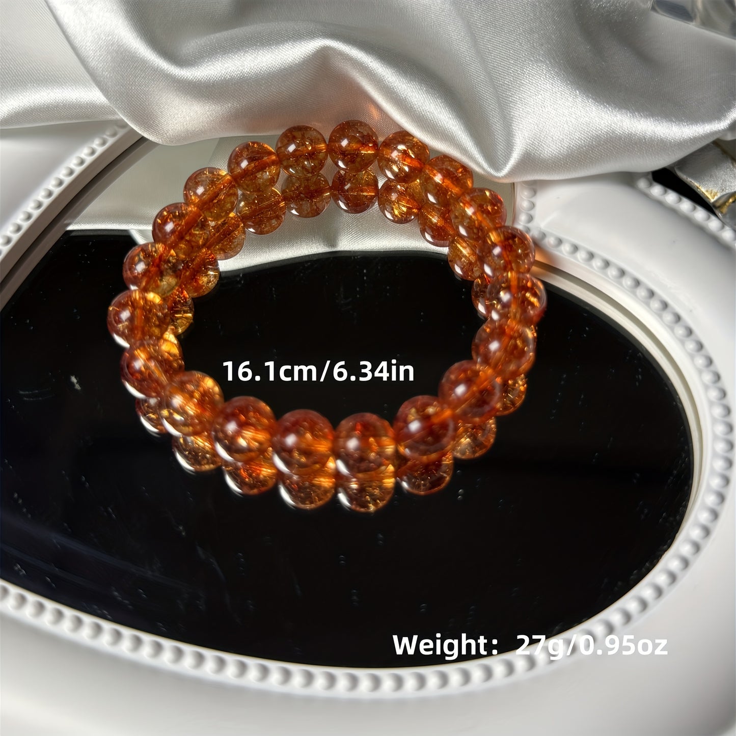 Golden Sun Bracelet，Natural Crystal Bracelet，Golden Strawberry Crystal，Flash，Orange Red Golden Sand，Golden Sunstone，Transport Bracelet