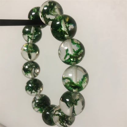 A Natural Green Ghost Fortune Bracelet，It Belongs to Lucky Aquatic Plants Series，A Bracelet with Beads，Relieve Anxiety，A Couple's Halloween Gift，A Collectible Souvenir。