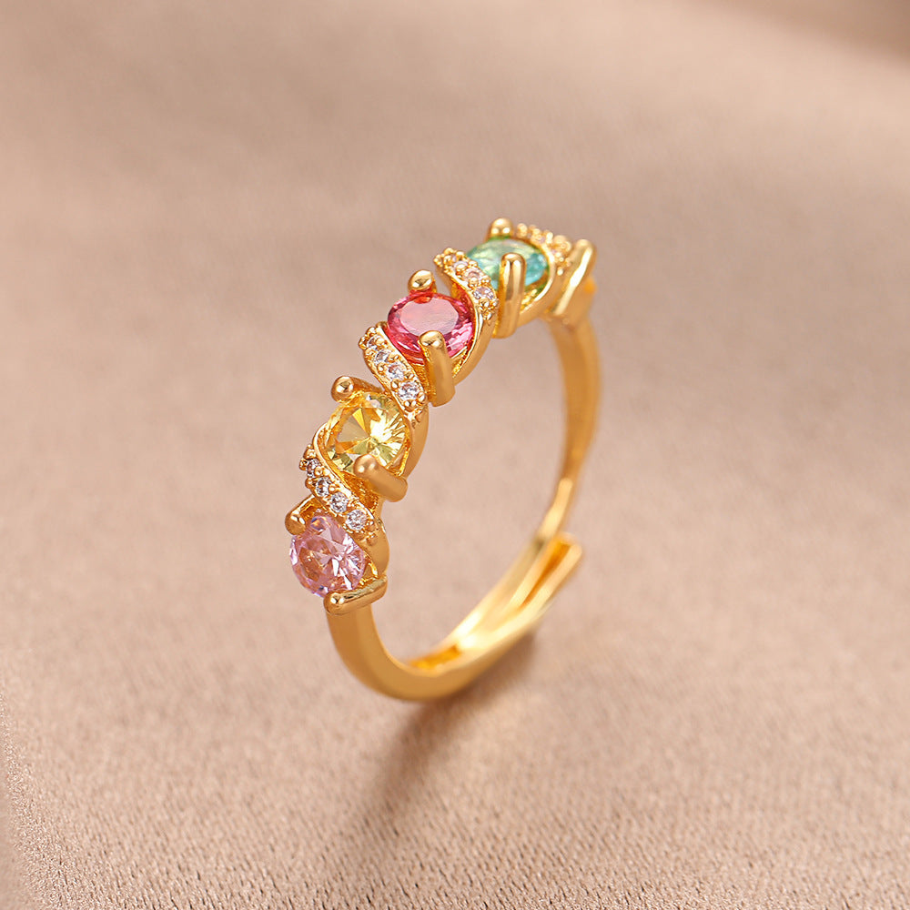 Fashion Retro Rainbow Ring，Multifunctional Suitable for Daily Wear and Gift Giving，Perfect Birthday/New Year/Anniversary Gift - Exquisite Jewelry，Perfect Gift for Relatives、Friends and Family