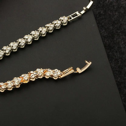 New Elegant Roman Crystal Simplicity Bracelet Full Zircon Hot Selling Bracelet Ladies' Birthday Present