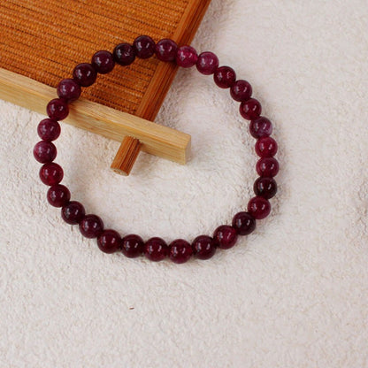 Handmade6mm Garnet Bracelet - January Birthday Stone，Ideal Health Gift for Relatives