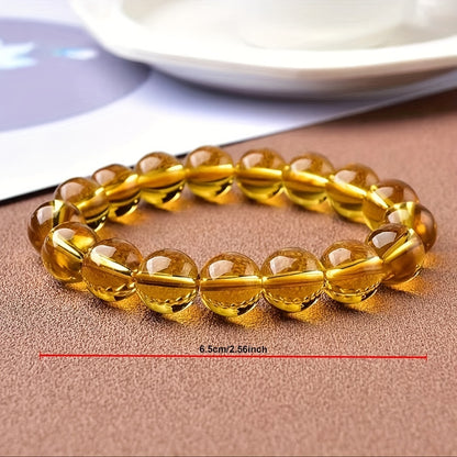 Elegant Citrine Bead Bracelet - Men's and Women's Fashion Accessories