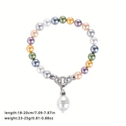 Multicolor Freshwater Pearl Bracelet，Chic Sweater Chain，Multi-Functional Single-Ring Beaded Necklace/Women's Bracelet，Elegant and Simple，Charm Jewelry Accessories