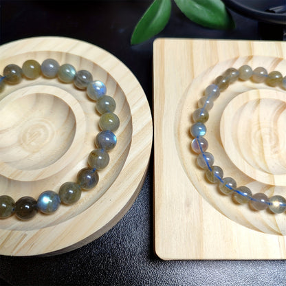 Retro Style Natural Labradorite and Moonstone Bracelet - Perfect Gift for Unisex