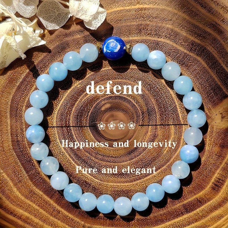 Elegant Natural Aquamarine Bracelet，Perfect Gift for Family and Friends