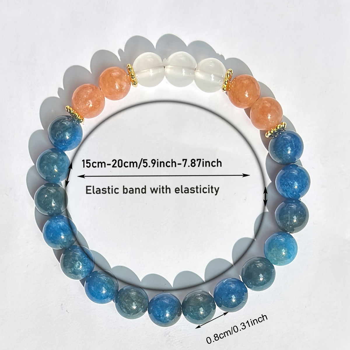 This Physical and Mental Harmony Bracelet Is Made of Blue Tourmaline and Sunstone，It Is a Handmade Ornament Suitable for Men and Women。It Is Not Only a Piece of Jewelry，It Can Also Promote Emotional Balance.，It Is a Thoughtful Holiday Gift。