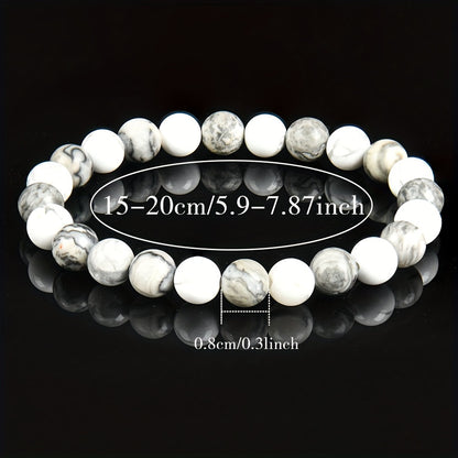 Confidence Bracelet：24Natural Stone Bracelet，Adopt8mm Map Stone and White-Barked Pine，Very Suitable11Moonstone and Year-round Wear - Suitable for Teachers、Graduates and Friends