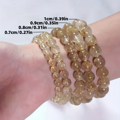 1 Pieces，Luxury Natural Gold Crystal Bracelet - Perfect Mother's Day、Festival、Birthday and Party Gifts