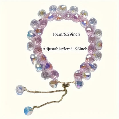 1 Exquisite Double-Layer Crystal-like Bead Necklace Bracelet - Fashion All-Matching，Easy to Wear，Suitable for Any Occasion - Exquisite Fashion，Perfect Match with Your Clothing