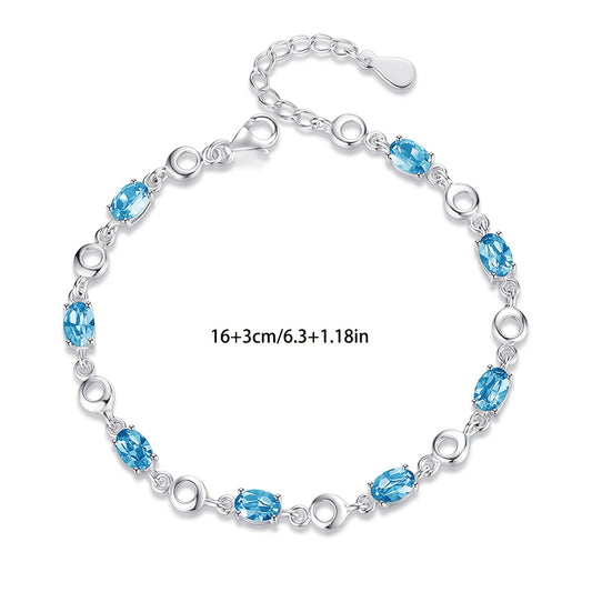 Elegant Bohemian Bracelet，Aquamarine Crystal Coating，Suitable for Daily Wear and Gifts，Perfect Christmas Gift，Four Seasons Universal Accessories