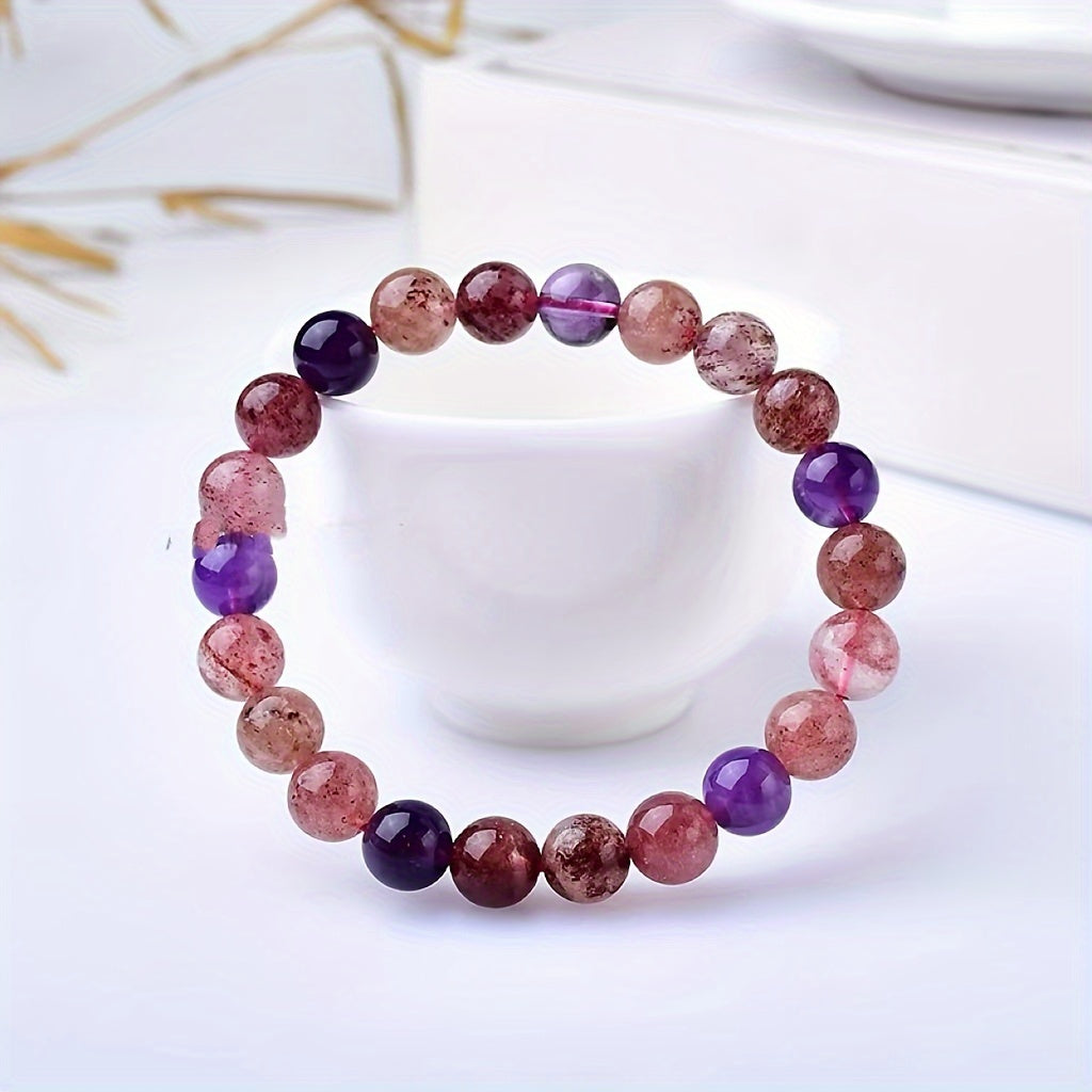 Natural Super Seven Creme Cassis G. B Super Seven Multi-Purpose Crystal Bracelet Unisex Gift Jewelry Party Gift