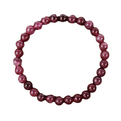 Handmade6mm Garnet Bracelet - January Birthday Stone，Ideal Health Gift for Relatives