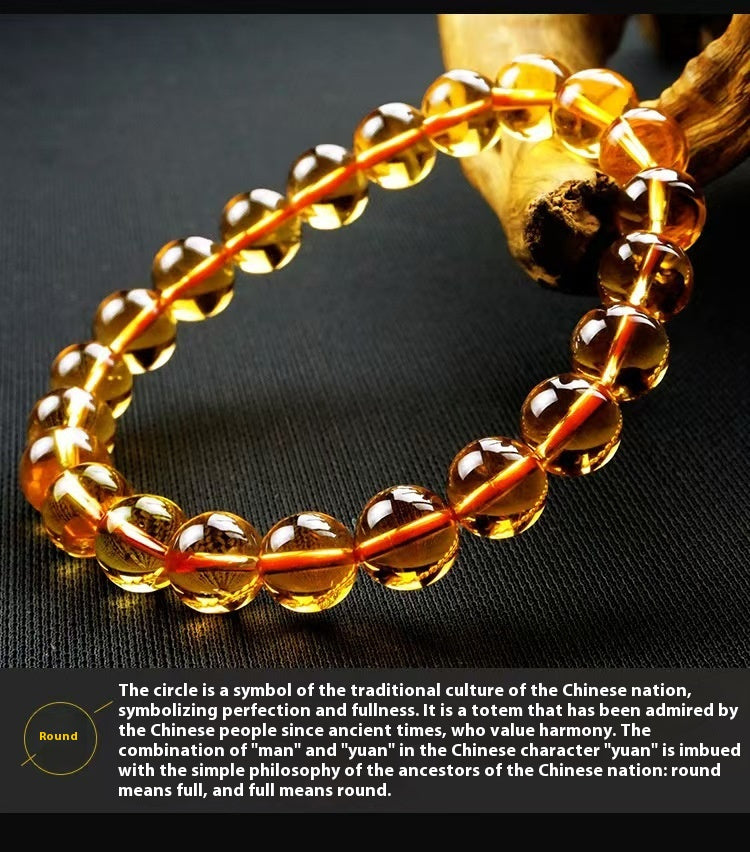 Elegant Citrine Bead Bracelet - Men's and Women's Fashion Accessories