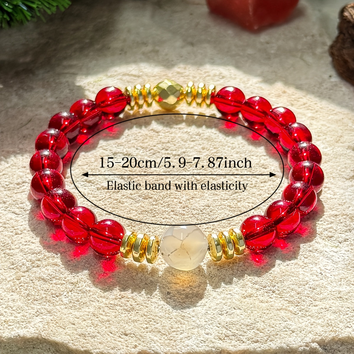 Natural Stone Bracelet，Symbolic Wealth、Abundance and Prosperity - Fashion Elastic Stretch Beads Bracelet - Unisex Jewelry Gift