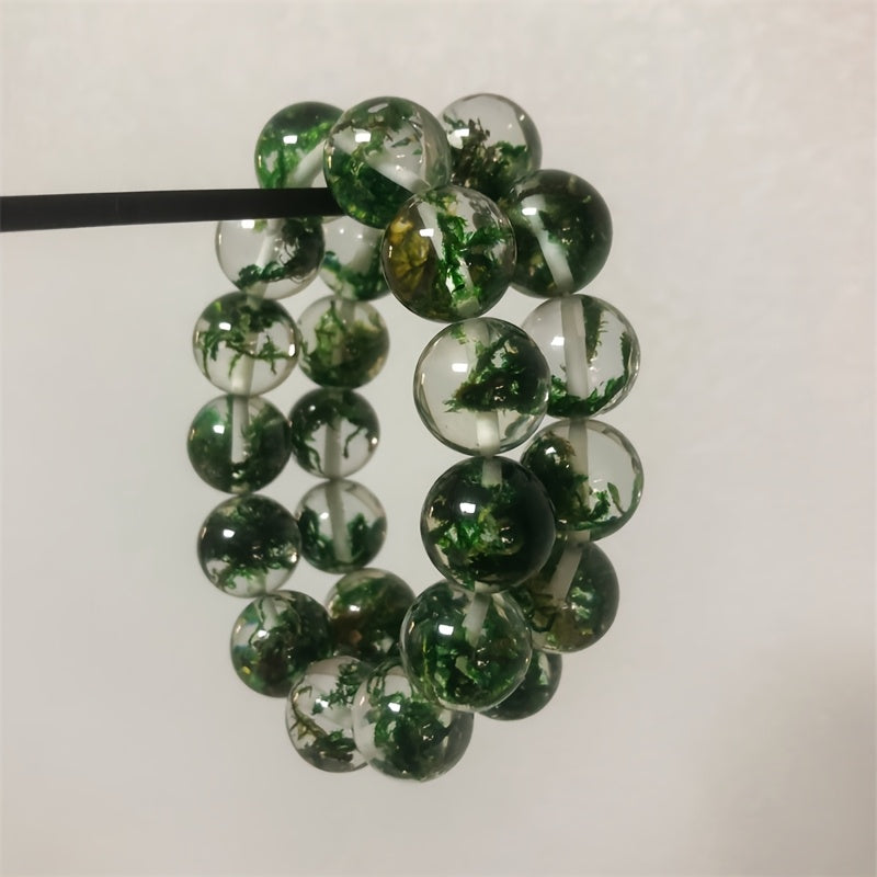 A Natural Green Ghost Fortune Bracelet，It Belongs to Lucky Aquatic Plants Series，A Bracelet with Beads，Relieve Anxiety，A Couple's Halloween Gift，A Collectible Souvenir。