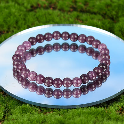 1 Handmade Garnet Bracelet - 6 mm January Birthday Stone，Symbolizing Longevity and Natural Insight，Enhanced Energy and Peace Bead Bracelet，Perfect Gift for Positive Energy and Chakras Balance