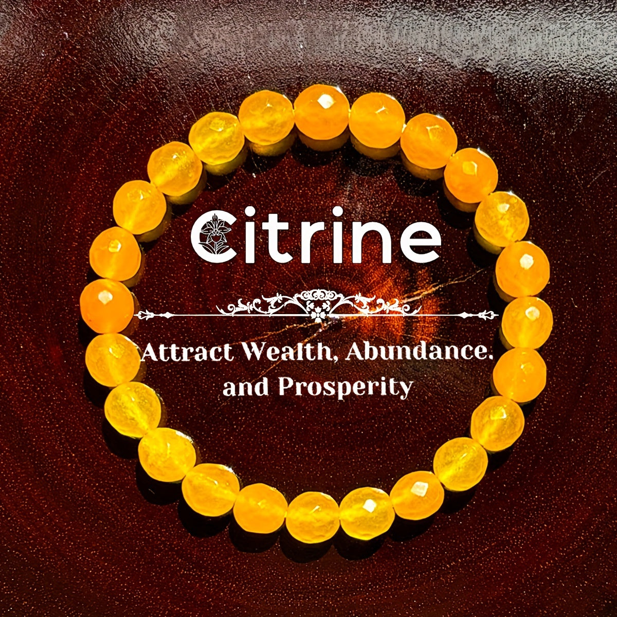 1pc/Attracting Wealth“Sunstone”8mm Lemon Handmade Natural Stone Beaded Bracelet for Men and Women Promoting Affluence and Success Jewelry Christmas Gift