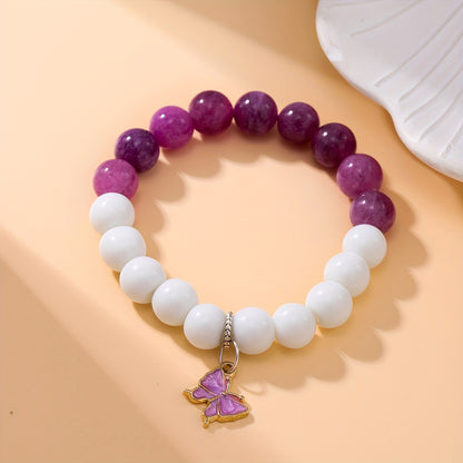 Elegant10mm Natural Stone Beads Bracelet - Aquamarine、Amethyst with Rose Quartz | Protection and Good Luck Symbol | Suitable for Casual Wear and Gifts