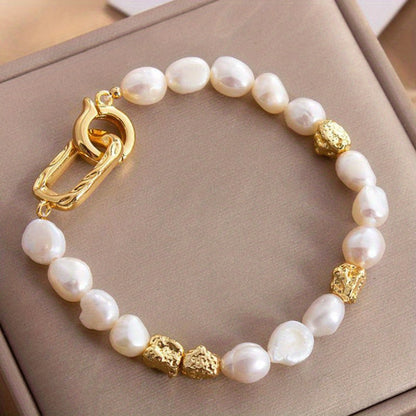 Chic Bracelet，14k Gold Plating，Made of Freshwater Pearl，Match Daily Clothing，Party Accessories，Casual Date Decoration，No Box