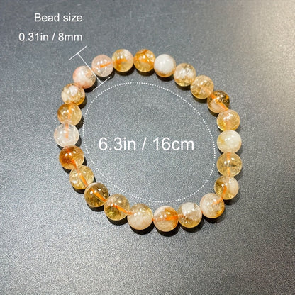 1pc Natural Crystal Bracelet Yellow Crystal Hanging Ornament Bracelet Men and Women Couple Style Gift Casual Wedding Party Accessories