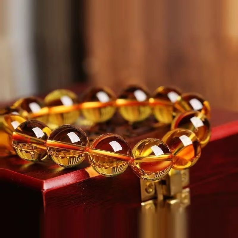 Elegant Citrine Bead Bracelet - Men's and Women's Fashion Accessories