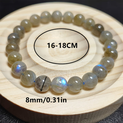 Retro Style Natural Labradorite and Moonstone Bracelet - Perfect Gift for Unisex