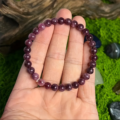 Garnet Gemstone Bracelet - 6mm Natural Stone Beads，Polishing，Symbolizing the Promotion of Positive Energy and Vitality，Suitable for Chakras Balance and Men's Spiritual Gift，Perfect for Party、Festivals and Christmas