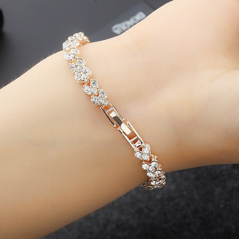 New Elegant Roman Crystal Simplicity Bracelet Full Zircon Hot Selling Bracelet Ladies' Birthday Present