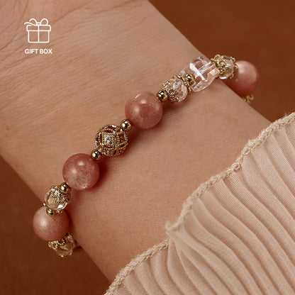 One C'LECT Bohemian Retro Style Women's Fashion Bracelet，Copper Sunstone with Imitation Crystal and Cubic Zirconia，Suitable for Everyday Wear、Party、Halloween、Diverse Luxury Charm of Christmas Gifts。