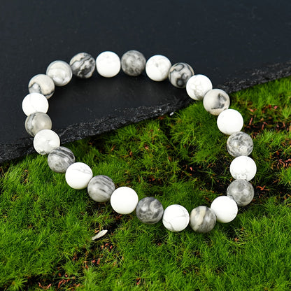 Confidence Bracelet：24Natural Stone Bracelet，Adopt8mm Map Stone and White-Barked Pine，Very Suitable11Moonstone and Year-round Wear - Suitable for Teachers、Graduates and Friends