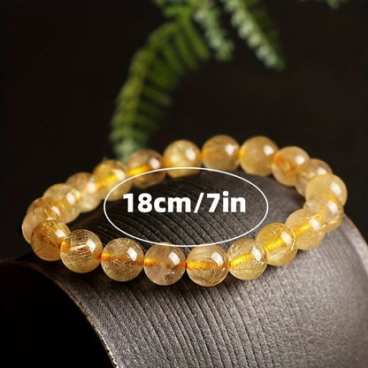 1 Pieces，Luxury Natural Gold Crystal Bracelet - Perfect Mother's Day、Festival、Birthday and Party Gifts