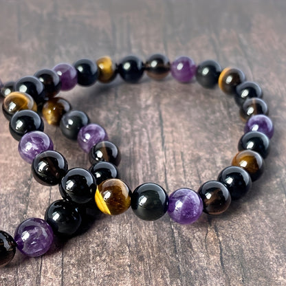 1 Genuine Goods Bohemian Natural Stone Bracelet - Unique Beaded Elastic Design，Perfect Accessory for Both Men and Women，Adjustable Size，Ideal Jewelry Gift for Any Occasion